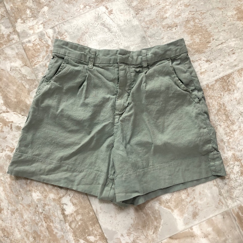 Frank & Eileen Waterford Linen-Blend High-Rise Shorts